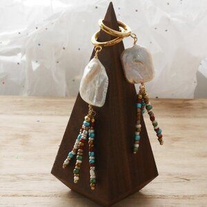 Bohemian Freshwater Pearl & Beaded Dangle Earrings (Brand New, from Etsy)